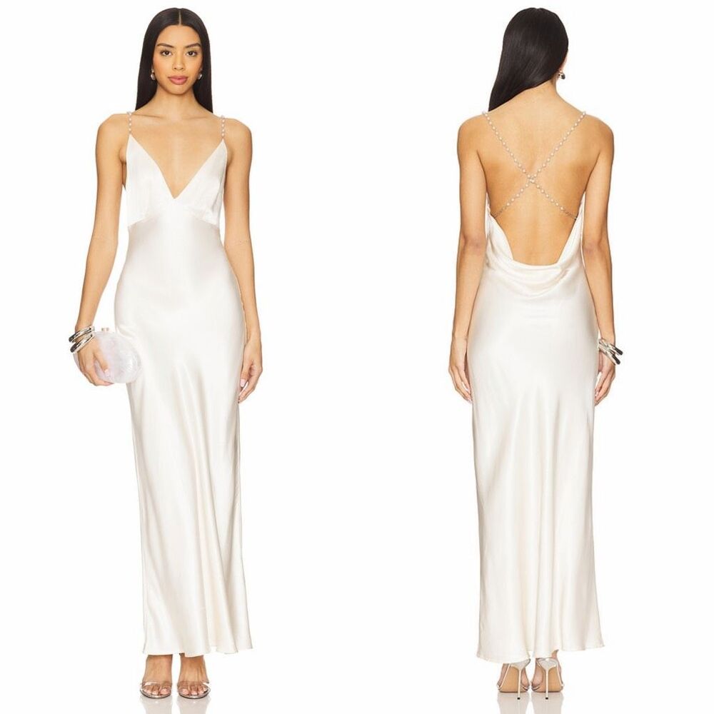 ASTR THE LABEL Maxime Pearl Straps Maxi Dress Size Small $168